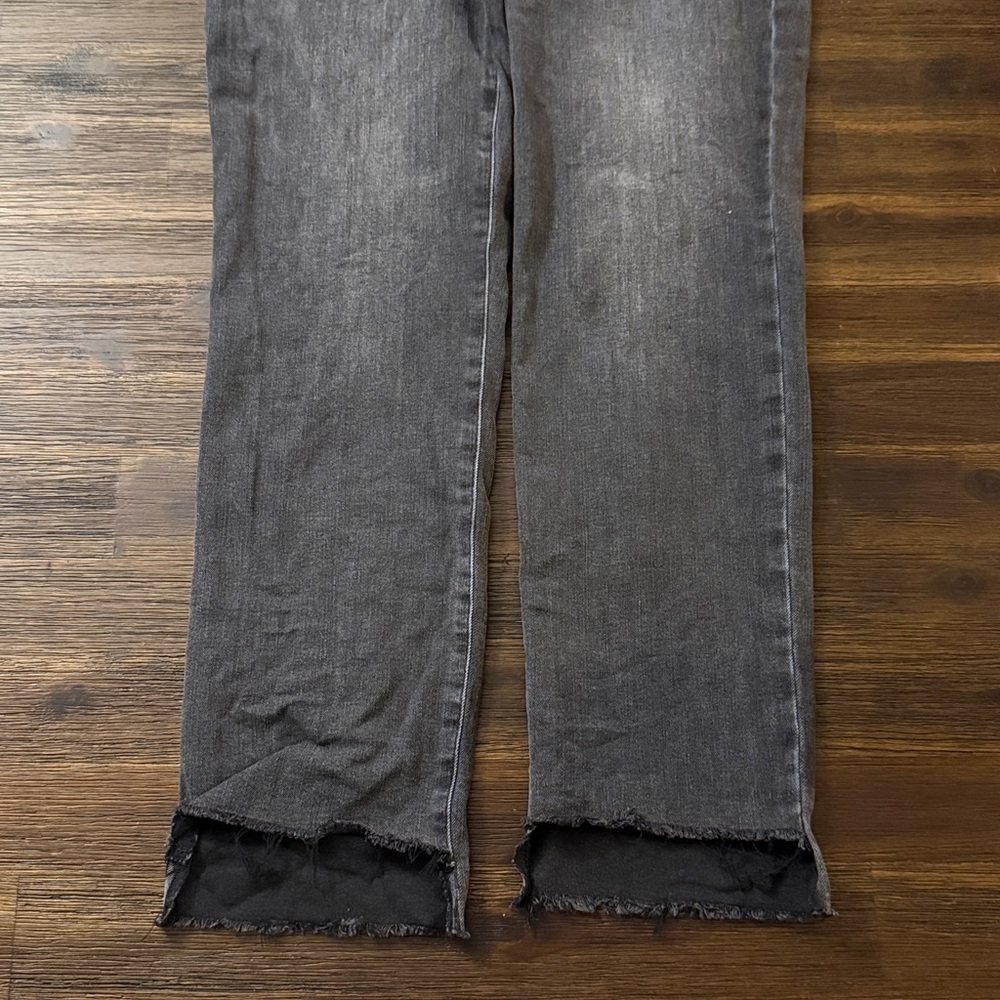 Express Black Straight Ankle High Rise Ultra Hyper Stretch Jeans Medium Long - Picture 5 of 9